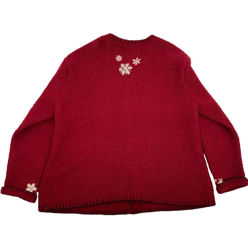 Vintage y2k womens Croft & Barrow Ugly Knit Button Up Cardigan Christmas Sweater - Picture 4 of 6